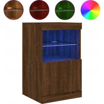 Komoda Komoda s RGB LED osvětlením, hnědý dub, 41x37x67 cm