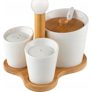 Cukřenka Sada cukřenka, slánka a pepřenka na podnosu Florina Adria