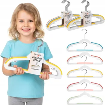 Věšák DĚTSKÉ VĚŠÁKY NA OBLEČENÍ BAREVNÉ PRO DĚTI SADA 10 KUSŮ