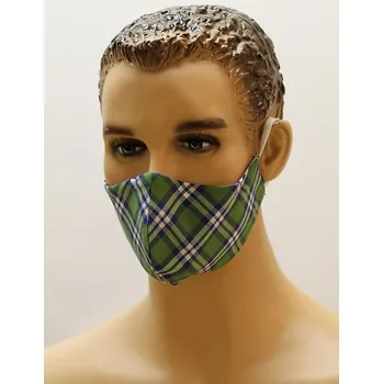 rouška Bavlněná rouška zelená kostka