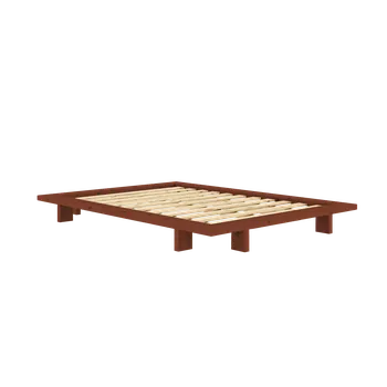 Postel JAPAN BED natural pine (postel z borovice) 140*200 cm terra red