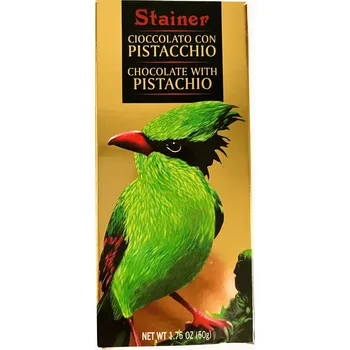Čokoláda Stainer čokoláda bílá 32% s pistáciemi (con pistacchio) 50g