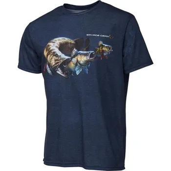 Rybářské oblečení Tričko Savage Gear Cannibal Tee Blue Velikost XXL