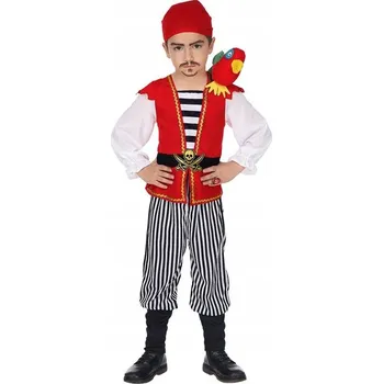 Karnevalový kostým Kostým Pirát Kostým Piráta Převlek Tričko s Vestou a Páskem Velikost 128