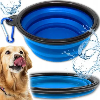 Miska pro psa SILIKONOVÁ SKLÁDACÍ CESTOVNÍ MISKA PRO PSA pohodlná praktická 1L