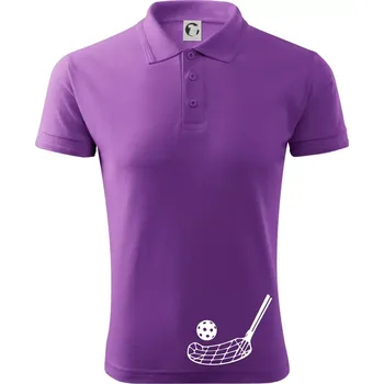 Pánská košile Floorball nápis šikmo - Polokošile pánská Pique Polo 203 - S ( Fialová )