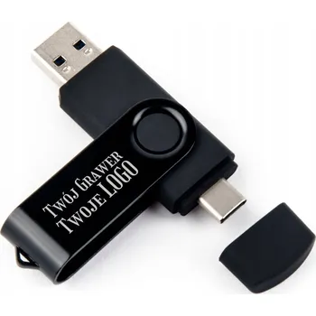 USB flash disk Flash disk 16 GB 3.0 USB-C TYP C ČERNÝ + GRAVÍROVÁNÍ VAŠE LOGO - firemní dárek