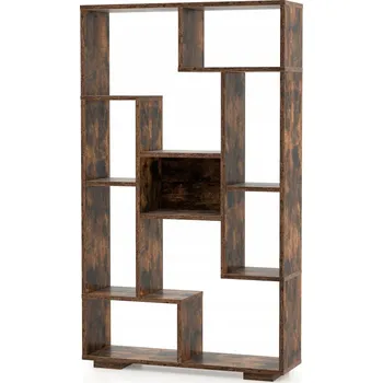 Knihovna Regál Costway 20 cm x 120 cm x 70 cm, odstíny hnědé