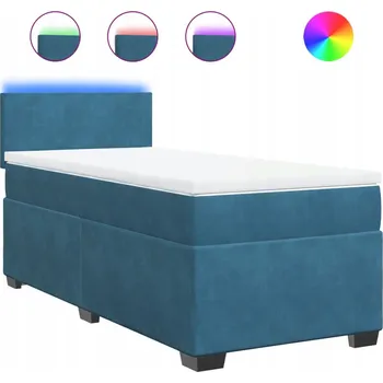Postel Kontinentální postel s LED osvětlením, modrá, 190 x 90 x 100,5 cm, matrace 90 x 19