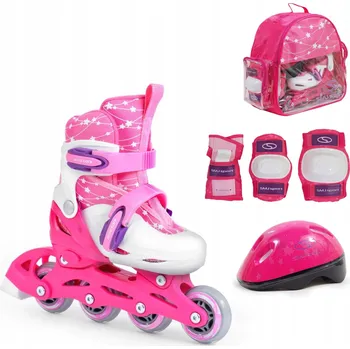 Svítící kolečkové brusle LED SMJ SPORT Sada s helmou a chrániči, velikost 26-29