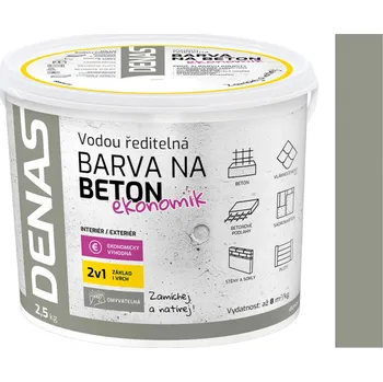 Denas Beton Ekonomik barva na beton 0110 Šedá 2,5 kg