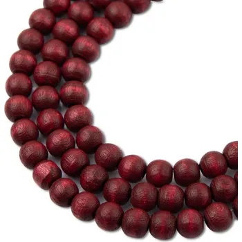 Dětské navlékací korálky Manumi české dřevěné korálky 6 mm mahagon