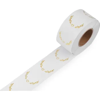 samolepka Papírové samolepky Ø38 mm k popisu - bílá zlatá