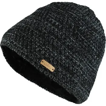 Čepice Bontis Melírovaná pánská pletená zimní čepice - Černý melír | uni