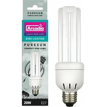 Osvětlení do terária Kompaktní UVB žárovka pro ptáky 20W UVB 2,4% UVA 30% ARCADIA