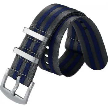 Řemínek na hodinky Řemínek NATO Sports proužky, modro-šedý 20 mm - 20 mm + 5 let záruka a dárek ZDARMA