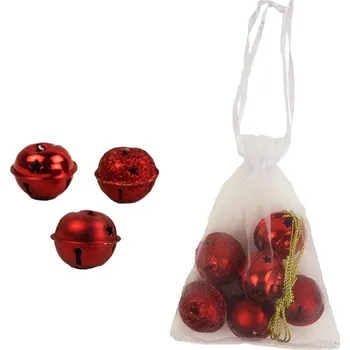 Vánoční dekorace Rolničky kovové, 6ks K1251/C - dia 3 x 2,5 cm