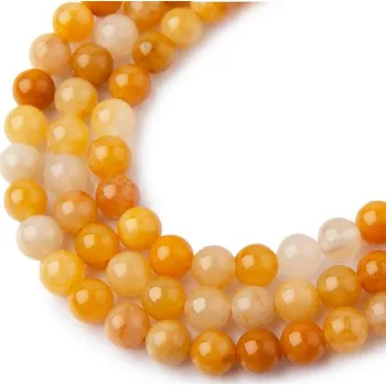 Korálek Korálky z minerálu Žlutý nefrit 6 mm