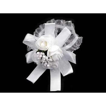 Náramek Náramek pro družičky - 1 bílá stříbrná