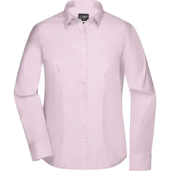 Dámská košile James & Nicholson (Daiber) Dámská košile s dlouhým rukávem JN681 - Světle růžová | S