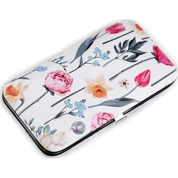 Manikúra v pouzdře s květy - 1 krémová sv.