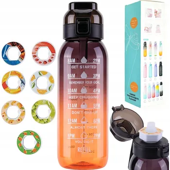 Láhev Sportovní láhev na vodu o objemu 1 litr se 7 ochucenými kapslemi