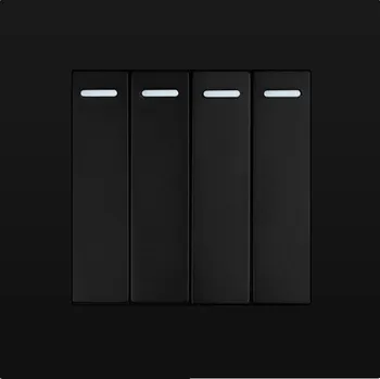 Elektrická zásuvka SRAN 4vypínač včetně rámečku plast černý