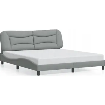 Postel Rám postele s čelem světle šedý 218 x 185 x 74,5 cm