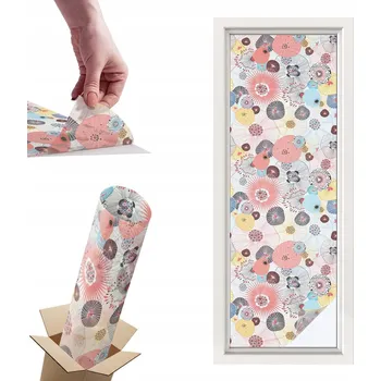 Obraz Fólie vitrážová mléčná na okna a skleněné dveře Barevný květ 50x146 cm