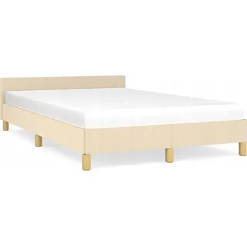 Postel Rám postele s čelem krémový 193 x 126 x 50 cm, pro matrace 120 x 190 cm
