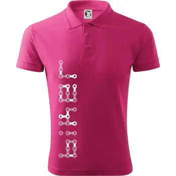 Pánská košile Biker nápis na výšku řetěz - Polokošile pánská Pique Polo 203 - 3XL ( Purpurová )