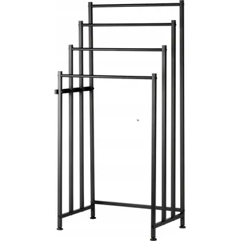 Věšák Stojanový věšák na ručníky kovový do koupelny 4 úrovně