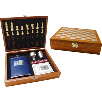 Placatka PROHOME - Dárková sada - placatka, pohárky a šachy