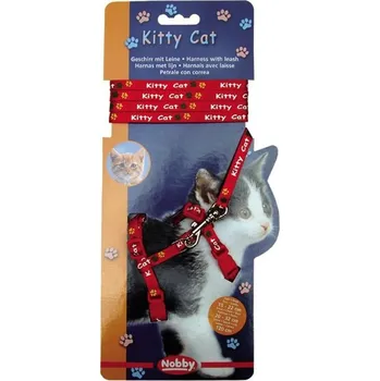 Nobby Kitty Cat červený set postroj + vodítko pro kotě