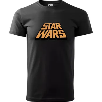 Pánské tričko Sablio Tričko s potiskem Star Wars oranžový text - černé 4XL