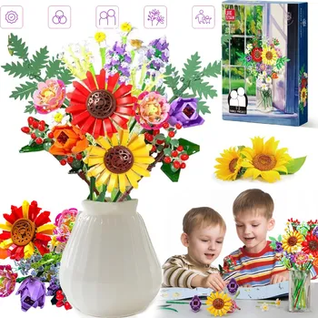 ostatní stavebnice STAVEBNÍ STAVEBNICE KVĚTINOVÁ ZAHRADA KYTICE STAVEBNÍ STAVEBNICE