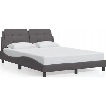 Postel Rám postele s čelem šedý 218 x 125 x 74,5 cm, matrace 120 x 200 cm
