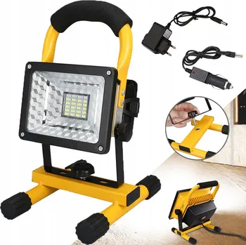 HALOGENOVÝ REFLEKTOR LAMPA 30W PŘENOSNÝ 6500K PRACOVNÍ STAVEBNÍ PRO KEMPOVÁNÍ