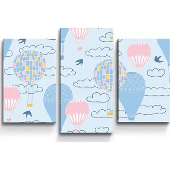 Obraz Sablio Obraz - 3-dílný Horkovzdušné barevné balóny - 75x50 cm