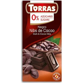 Čokoláda Hořká čokoláda s kakaem bez cukru a lepku 75g Torras