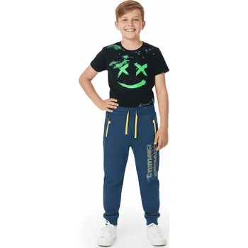 CHLAPECKÉ BAVLNĚNÉ TEPLÁKY SIMPLE NOVINKA Barva: Petrolejová, Velikost: 158