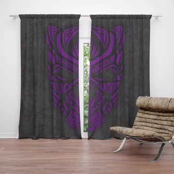 Závěs Sablio Závěs BLACK PANTHER wakanda forever Fialový: 2ks 140x250cm