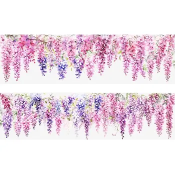 Sada dekorativní průhledné samolepicí pásky 5×200 cm v jemném květinovém vzoru vistárie vhodná pro zdobení a kreativní dekorace