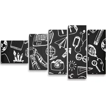 Obraz Sablio Obraz - 5-dílný Černobílá škola - 100x60 cm