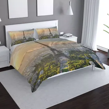 Povlečení Sablio Povlečení Paříž Eifellova věž Skyline - 140x220 / 90x70