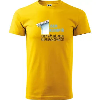 Sablio Tričko s potiskem Jsem klempíř, taky máš nějakou superschopnost? - žluté 3XL