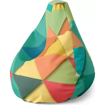 Sedací pytel Sablio Sedací vak Pear Trojúhelníky - 70 x 95 x 15 cm