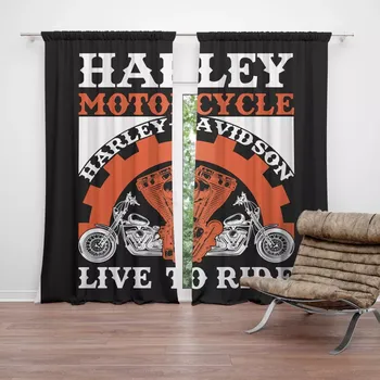 Závěs Sablio Závěs Harley-Davidson Live to ride: 2ks 140x250cm