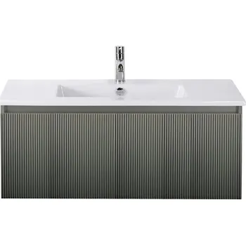 Koupelnový nábytek Souprava koupelnového nábytku Sanox Frozen 3D ŠxVxH 101 x 42 x 46 cm barva čela petrol 2dílná s keramickým umyvadlem