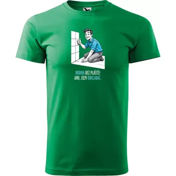 Pánské oblečení Sablio Tričko s potiskem Ano, jsem obkladač - zelené XL